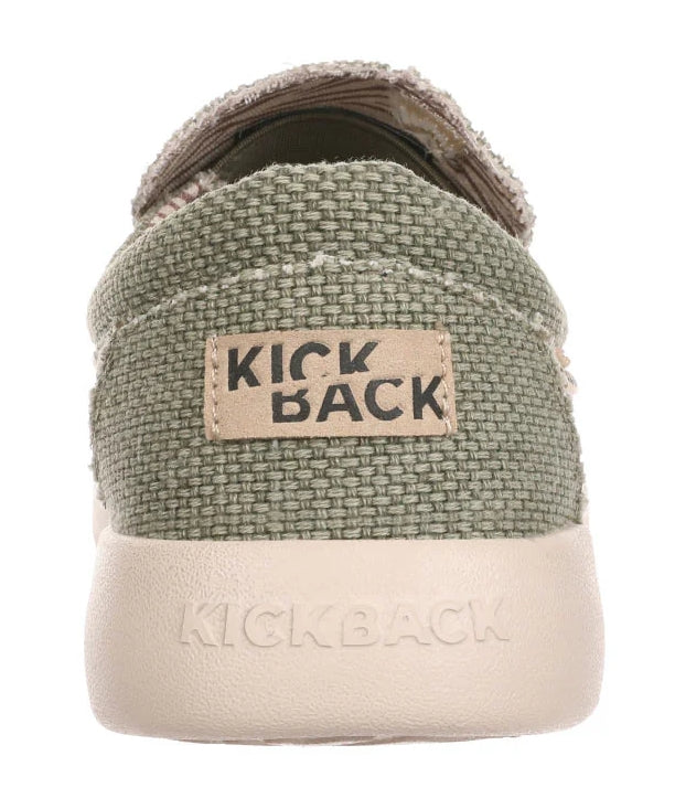 Don Juan men's Kickback slip on woven canvas shoes in Khaki.