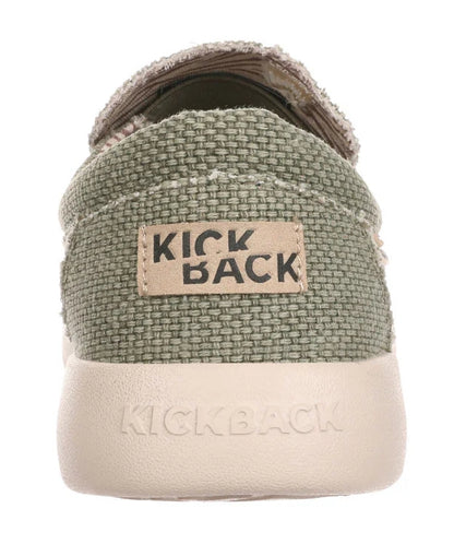 Don Juan men's Kickback slip on woven canvas shoes in Khaki.