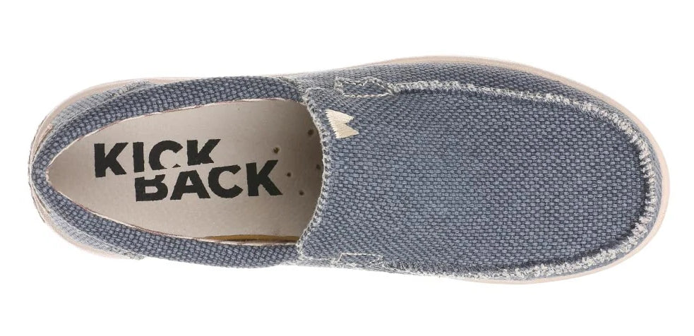 Men's slip on woven canvas Don Juan shoes from Kickback in Navy.