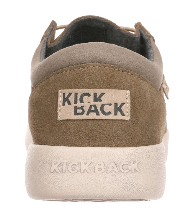 Lightweight men's suede Haven shoes in Khaki from Kickback with logo on the heel.