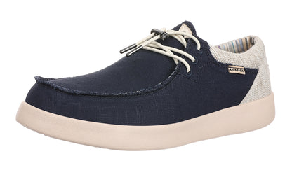 Men's Ramie Linen Haven shoes from Kickback with lace up front in Navy.