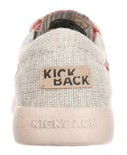 Lightweight men's ramie linen Haven shoes in Rust from Kickback with logos on the heel.