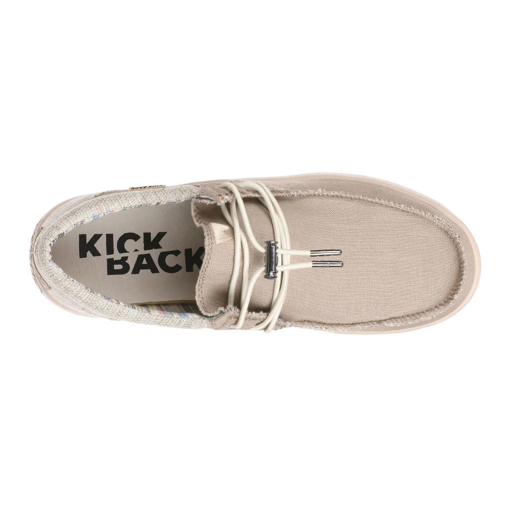 Kickback Mens Haven Ramie Linen Lace Up Shoes - Tan
