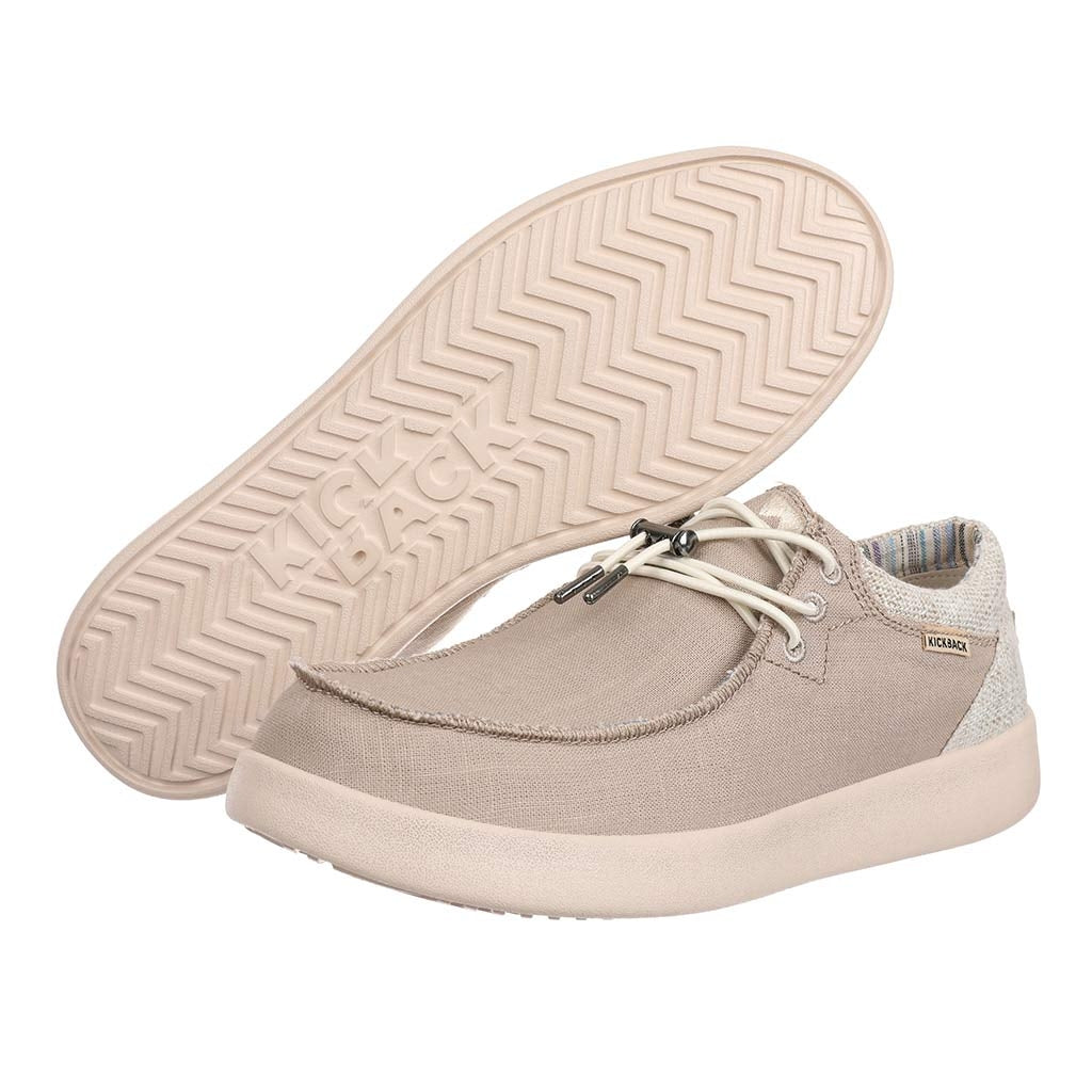 Kickback Mens Haven Ramie Linen Lace Up Shoes - Tan