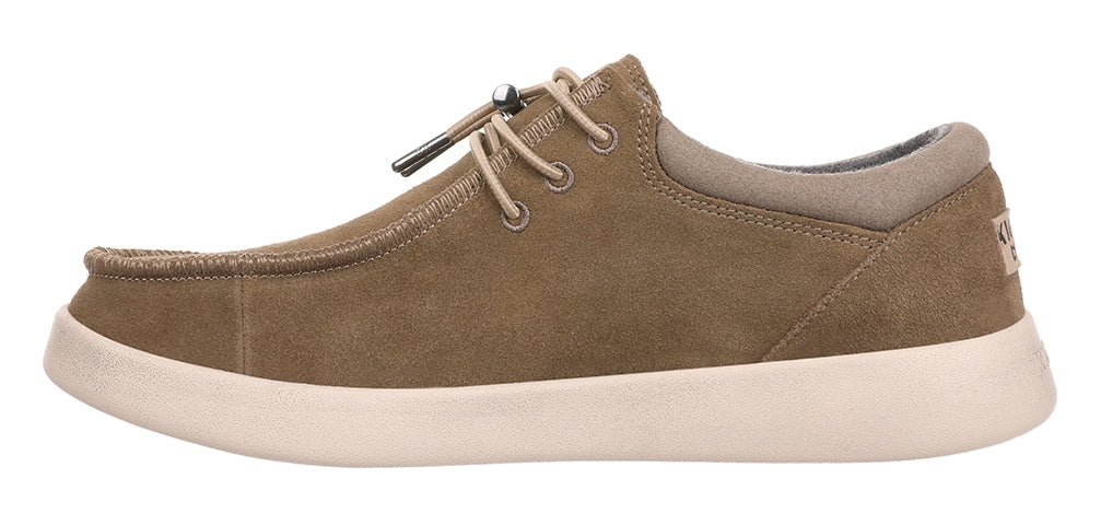 Khaki coloured Haven Suede men's shoes from Kickback.