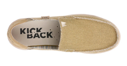 Kickback men's woven canvas Barbeach shoes in Mustard.