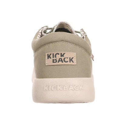Kickback Mens Haven Lace Up Woven Canvas Shoes - Khaki