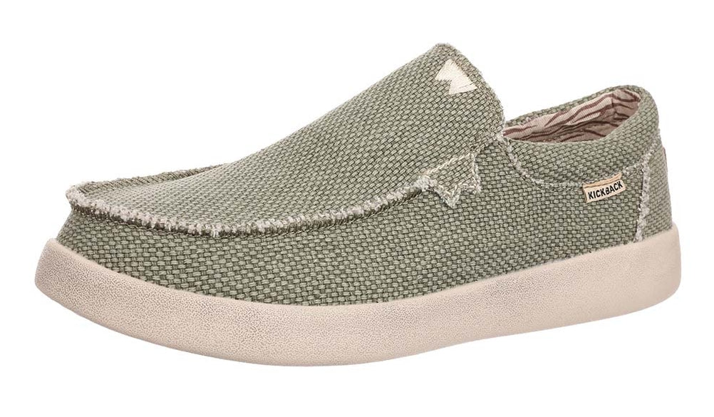 Kickback men's woven canvas Don Juan shoes in Khaki.