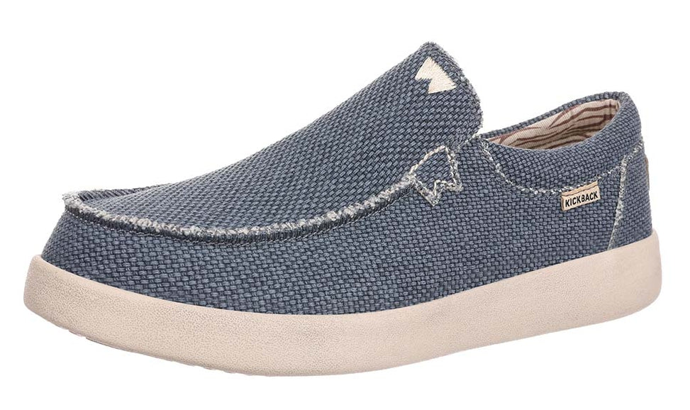 Kickback men's woven canvas Don Juan shoes in Navy.