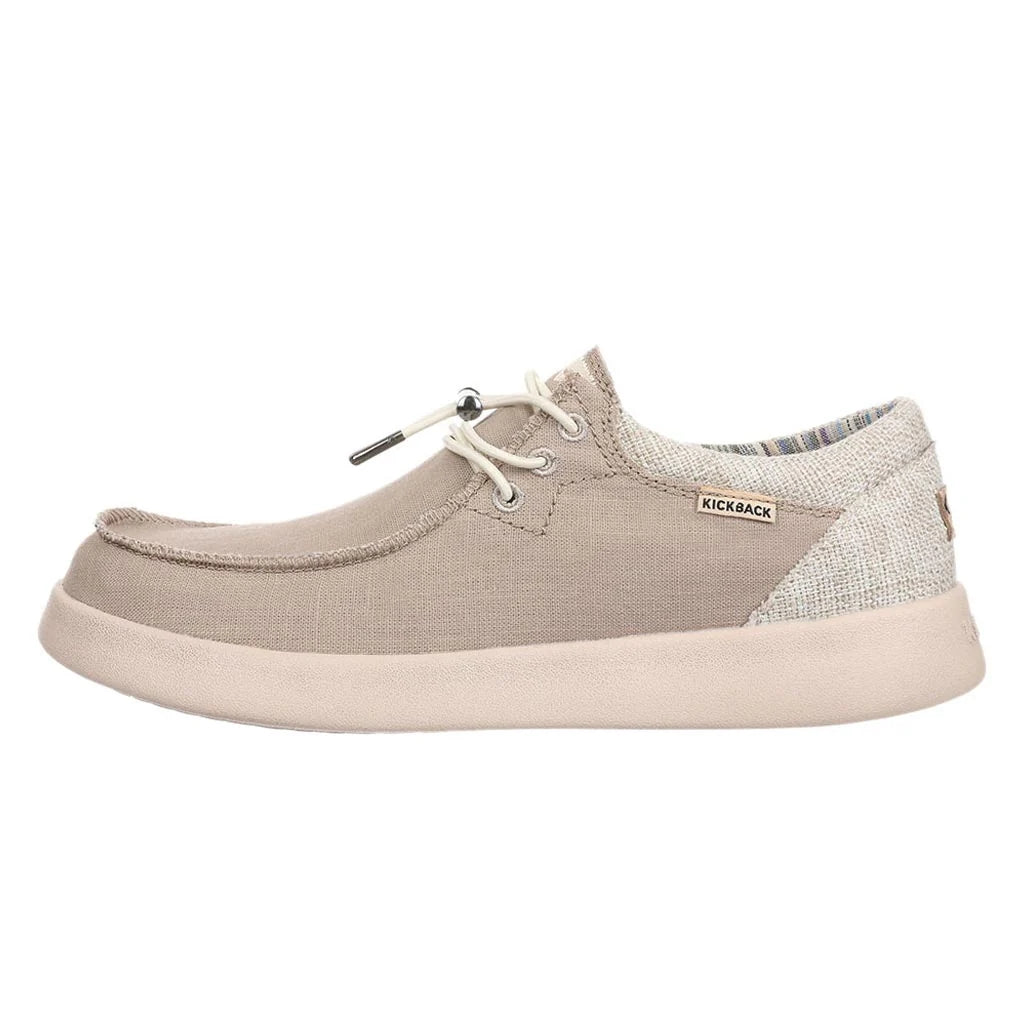 Kickback Mens Haven Ramie Linen Lace Up Shoes - Tan