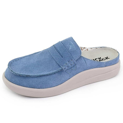 Kickback Womens Frenchy Suede Mule Shoes - Pale Blue