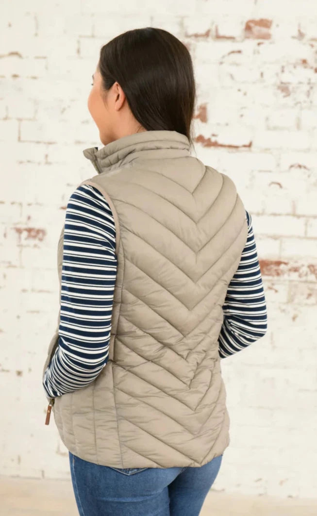 lighthouse womens gilet in mocha with padding 