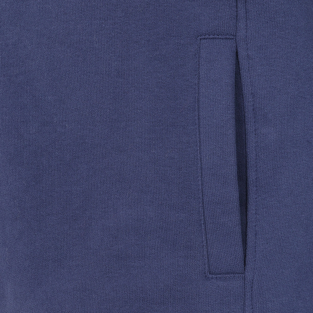 Close-up view of a pocket on a womens Lazy Jacks LJ33 full zip sweatshirt in Twilight Navy