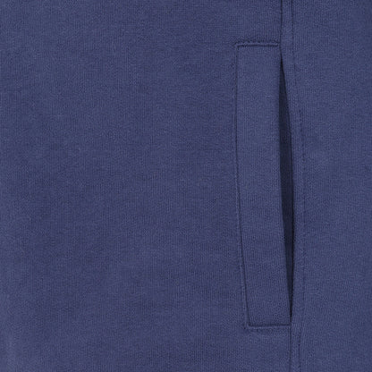 Close-up view of a pocket on a womens Lazy Jacks LJ33 full zip sweatshirt in Twilight Navy