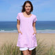 Lazy Jacks Womens LJ116 Short Sleeve Tunic - Pink Ditsy Floral
