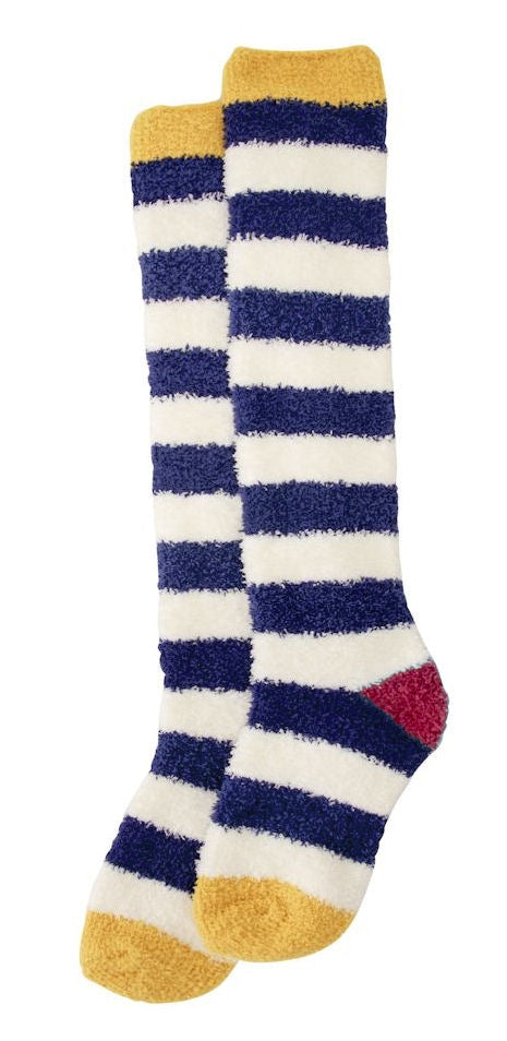 Lazy Jacks Womens LJ2 Fluffy Stripe Socks - Marine