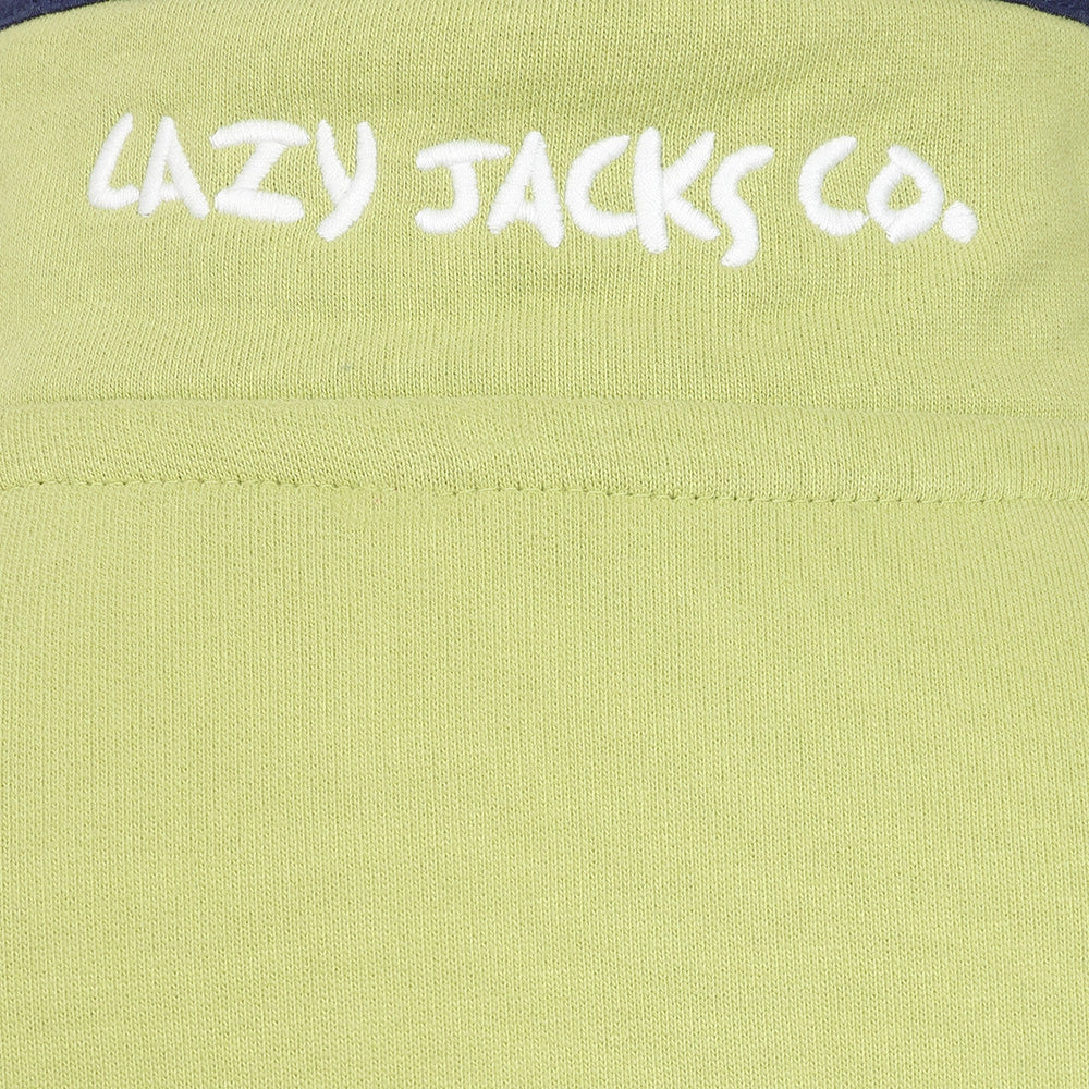 Lazy Jacks Porthleven print sweatshirt in soft green with stylish logo detail