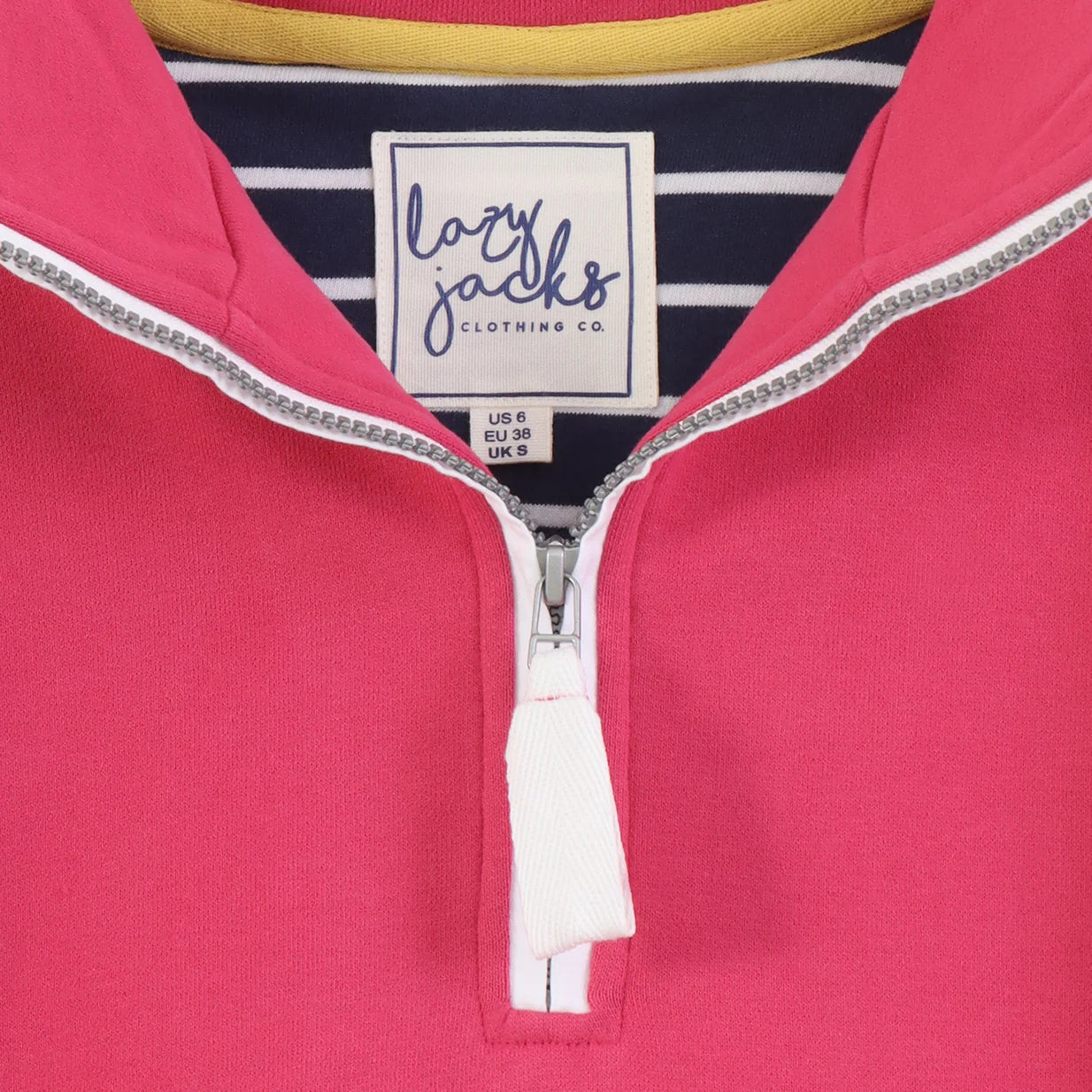 Lazy Jacks Womens LJ3 Zip Neck Sweatshirt Cherry