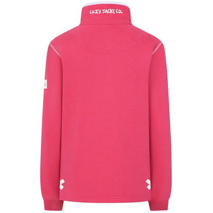 Lazy Jacks Womens LJ3 Zip Neck Sweatshirt Cherry