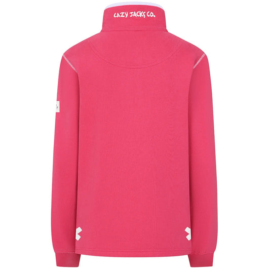 Lazy Jacks Womens LJ3 Zip Neck Sweatshirt Cherry