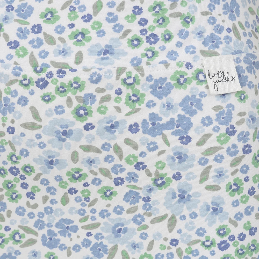 Lazy Jacks womens skirt featuring a floral print design in blue and green shades