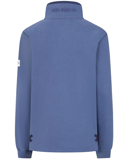 Lazy Jacks womens sweatshirt blue featuring a stylish high collar and relaxed fit design