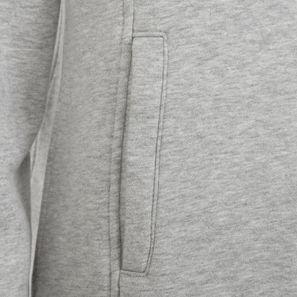 Close-up of pocket and fabric texture on Lazy Jacks womens zip sweatshirt grey