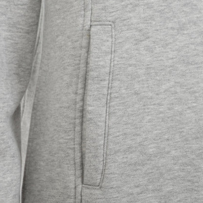 Close-up of pocket and fabric texture on Lazy Jacks womens zip sweatshirt grey