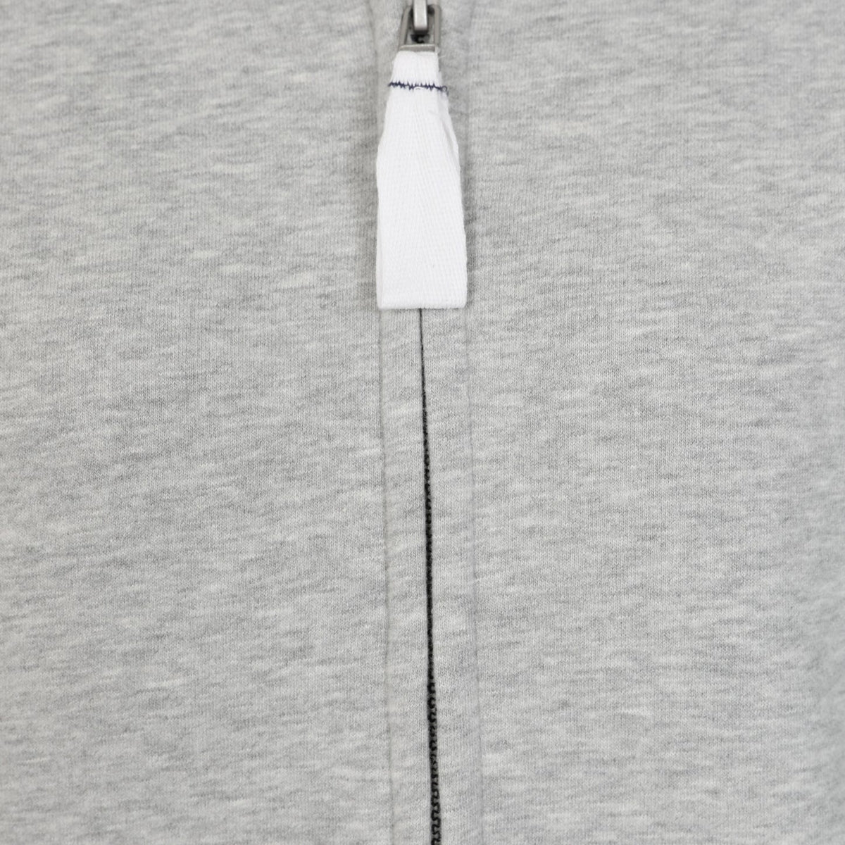 Close-up of zipper and fabric texture on Lazy Jacks womens zip sweatshirt grey