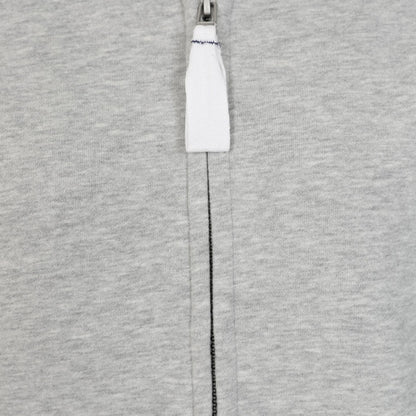 Close-up of zipper and fabric texture on Lazy Jacks womens zip sweatshirt grey