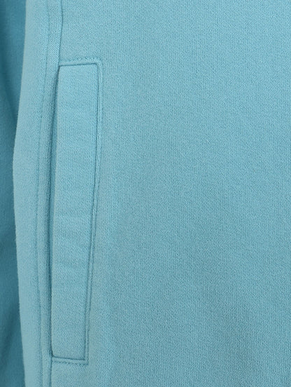 Close-up detail of pocket on Lazy Jacks womens zip sweatshirt spearmint color fabric