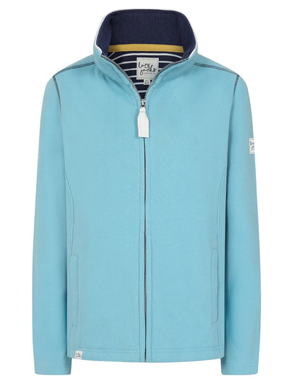 Lazy Jacks womens zip sweatshirt spearmint color with full front zipper and high collar