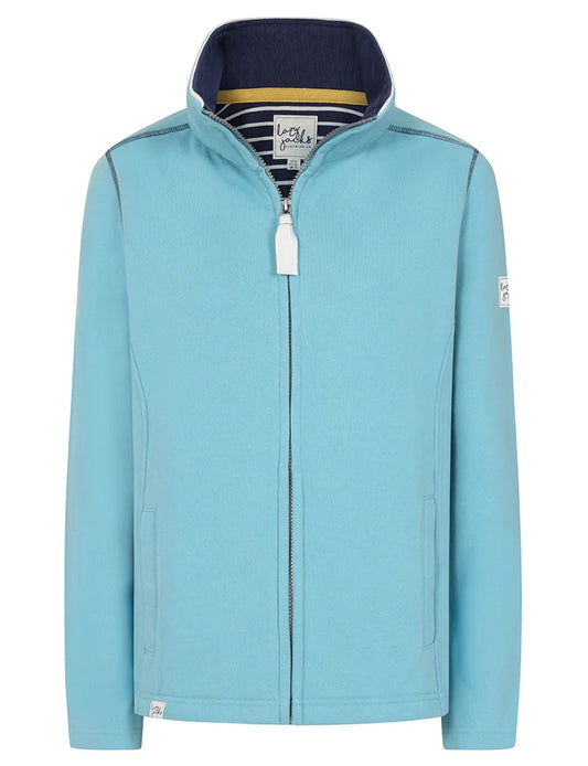 Lazy Jacks womens zip sweatshirt spearmint color with full front zipper and high collar