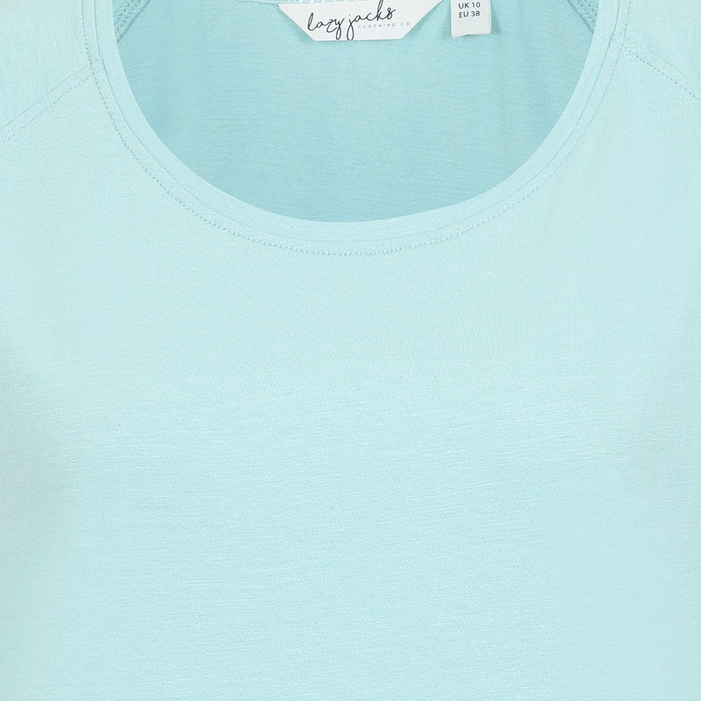 Lazy Jacks women's LJ163 short sleeve slub cotton tee in Mint.