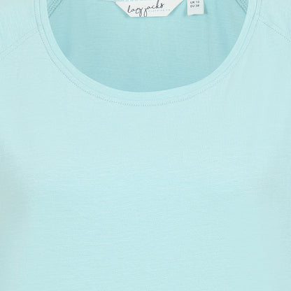 Lazy Jacks women's LJ163 short sleeve slub cotton tee in Mint.