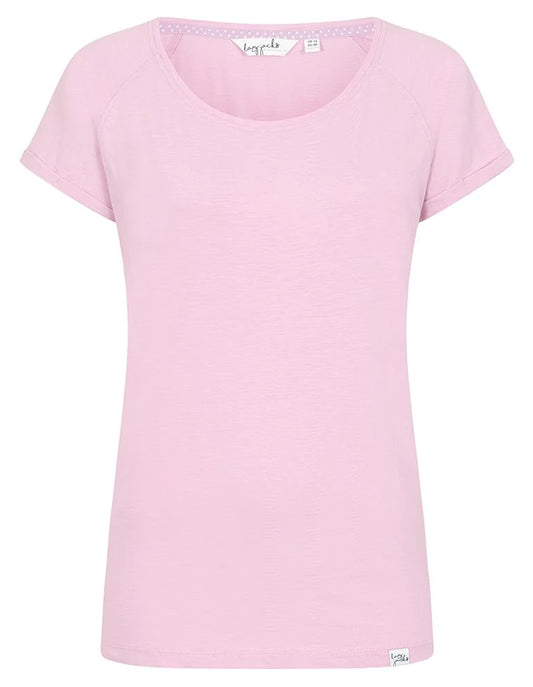 Lazy Jacks women's LJ163 short sleeve scoop neck tee in Pink.