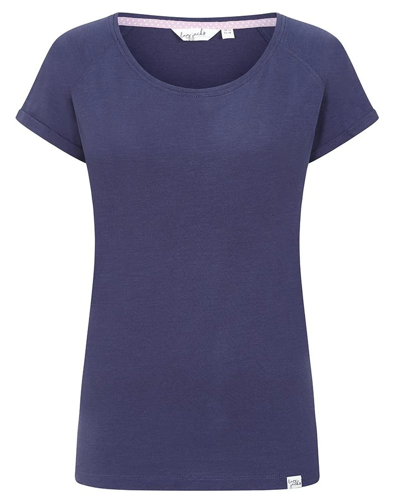 Lazy Jacks women's LJ163 short sleeve scoop neck tee in Twilight Navy.