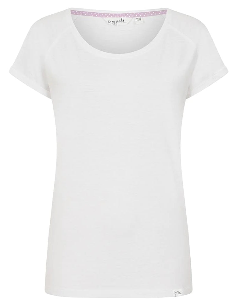 Lazy Jacks women's LJ163 short sleeve scoop neck tee in White.