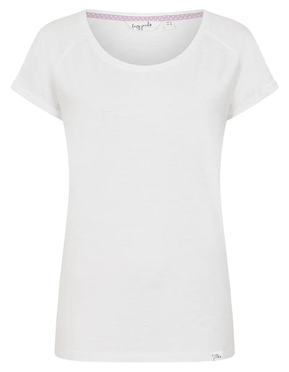 Lazy Jacks women's LJ163 short sleeve scoop neck tee in White.