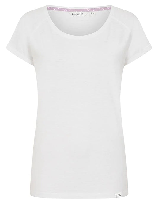 Lazy Jacks women's LJ163 short sleeve scoop neck tee in White.