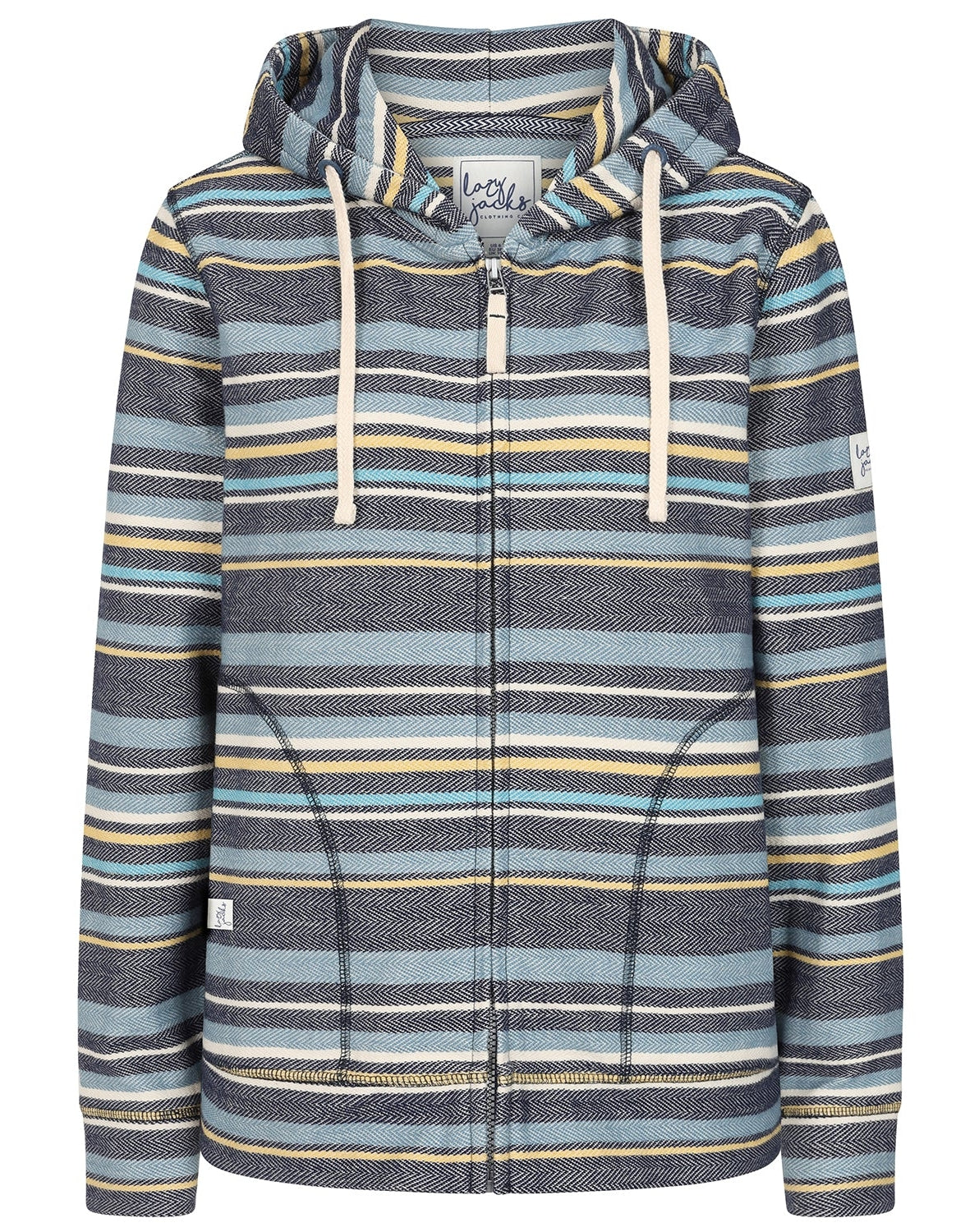 Lazy Jacks Womens LJ302 Textured Striped Hoodie - Twilight