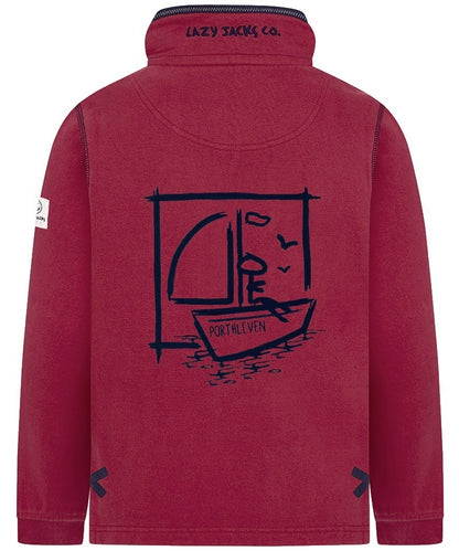 Lazy Jacks Kids 'LJ3CP' Porthleven Print Sweatshirt - Crimson Red