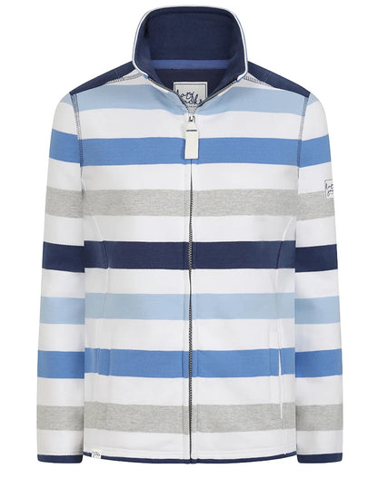 Lazy Jacks Womens LJ32 Full Zip Stripe Sweatshirt - Blues