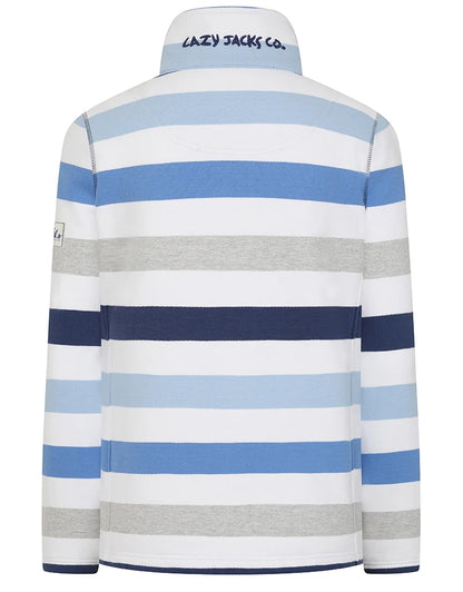 Lazy Jacks Womens LJ32 Full Zip Stripe Sweatshirt - Blues