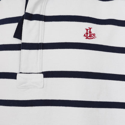 Lazy Jacks Mens LJ39 Zip Neck Stripe Sweatshirt - White