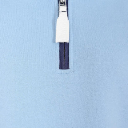 Lazy Jacks women's sweatshirt in Sky Blue with zip neckline.