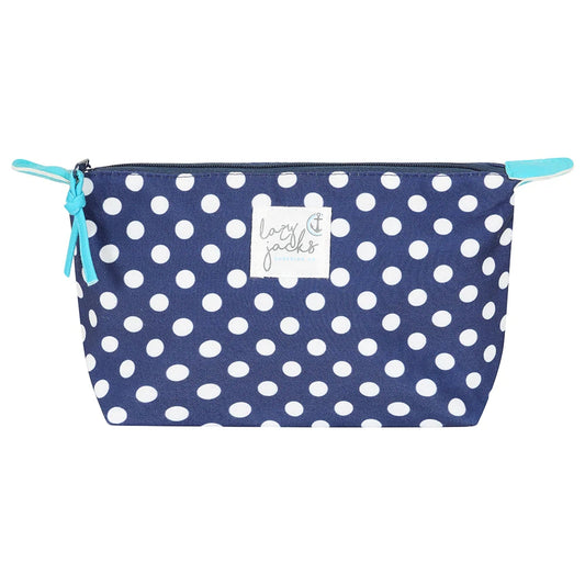 Lazy Jacks LJ405 Cosmetic Bag - Blue / White Dot