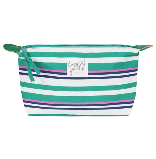 Lazy Jacks LJ405 Cosmetic Bag - Green Stripe