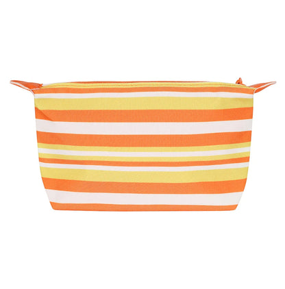 Lazy Jacks LJ405 Cosmetic Bag - Orange / Yellow / White Stripe