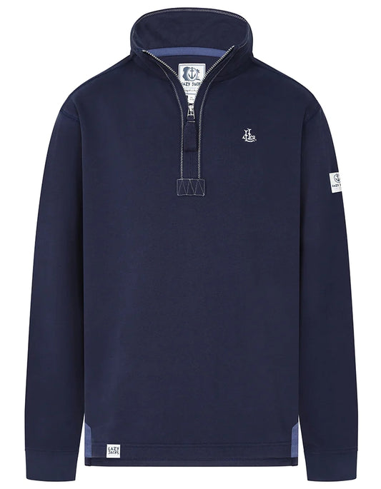 Lazy Jacks men's LJ40 style 1/4 sweatshirt in Marine Navy.